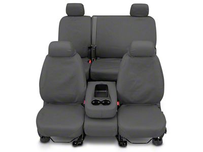 Covercraft Seat Saver Polycotton Custom Second Row Seat Cover; Gray (07-13 Silverado 1500 Extended Cab, Crew Cab)