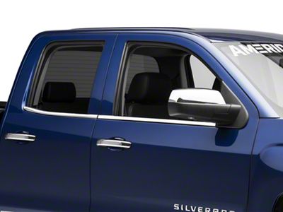 Putco Stainless Steel Window Trim with Bowtie Logo (14-18 Silverado 1500)