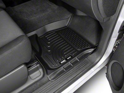 Husky Liners WeatherBeater Front and Second Seat Floor Liners; Footwell Coverage; Black (07-13 Silverado 1500 Extended Cab, Crew Cab)