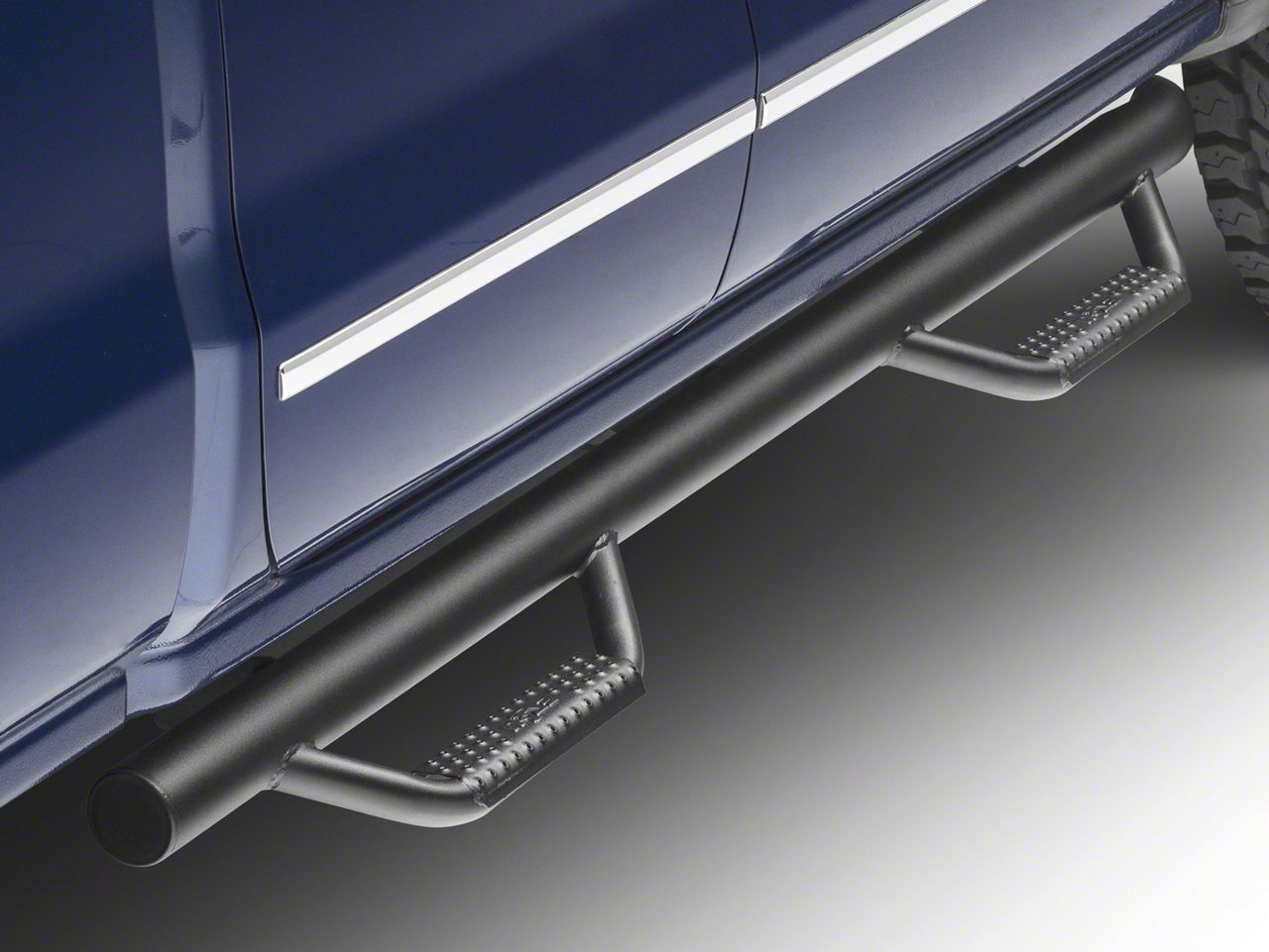 N-Fab Silverado Cab Length Nerf Side Step Bars - Textured Black