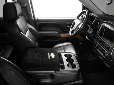 Center Console Cover with Chevrolet Bowtie Logo; Black (15-20 Tahoe w/ Bench Seat)