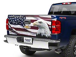 SEC10 Tailgate Decal; Flag and Eagle (07-23 Silverado 1500)