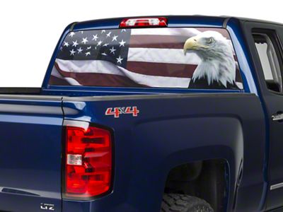 SEC10 Perforated Flag and Eagle Rear Window Decal (07-23 Silverado 1500)