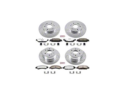 PowerStop Z36 Extreme Truck and Tow 6-Lug Brake Rotor and Pad Kit; Front and Rear (14-18 Sierra 1500)