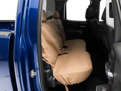 Covercraft Seat Saver Polycotton Custom Second Row Seat Cover; Tan (14-18 Silverado 1500 Double Cab, Crew Cab)