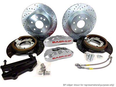 Baer Extreme Rear Big Brake Kit; Silver Calipers (07-18 Silverado 1500)