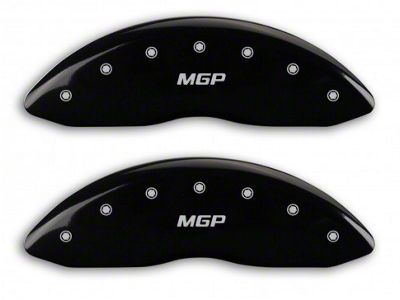 MGP Black Caliper Covers with MGP Logo; Front and Rear (14-18 Silverado 1500)