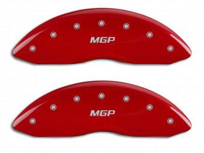 MGP Red Caliper Covers with MGP Logo; Front and Rear (14-18 Silverado 1500)