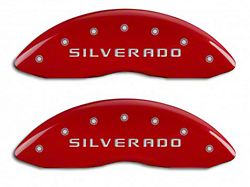 MGP Red Caliper Covers with Silverado Logo; Front Only (07-13 Silverado 1500)