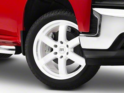 Black Rhino Pondora Silver Machined 6-Lug Wheel; 24x10; 25mm Offset (19-23 Silverado 1500)
