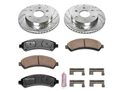 PowerStop Z36 Extreme Truck and Tow 6-Lug Brake Rotor and Pad Kit; Front (99-06 Sierra 1500)