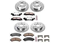 PowerStop Z36 Extreme Truck and Tow 6-Lug Brake Rotor and Pad Kit; Front and Rear (99-06 Silverado 1500 w/o Rear Drum Brakes)