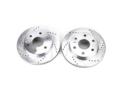 PowerStop Evolution Cross-Drilled and Slotted 6-Lug Rotors; Front Pair (99-06 Sierra 1500 w/o Rear Drum Brakes)