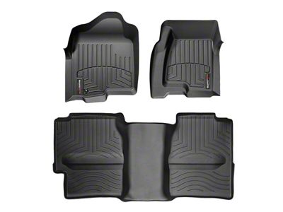 Weathertech DigitalFit Front and Rear Floor Liners with Underseat Coverage; Black (99-06 Silverado 1500 Extended Cab)