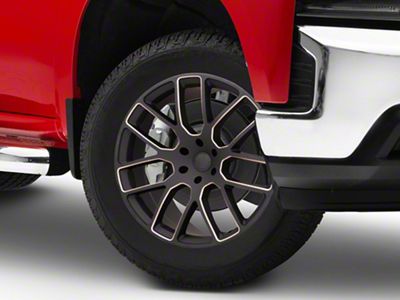 Black Rhino Kunene Matte Black Dart Tint Milled 6-Lug Wheel; 24x10; 25mm Offset (19-23 Silverado 1500)