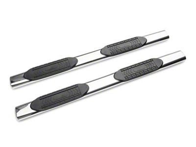 Barricade 5-Inch Oval Straight End Side Step Bars; Stainless Steel (20-23 Silverado 2500 HD Double Cab)