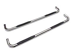 RedRock 4-Inch Oval Bent End Side Step Bars; Stainless Steel (19-23 Silverado 1500 Double Cab)