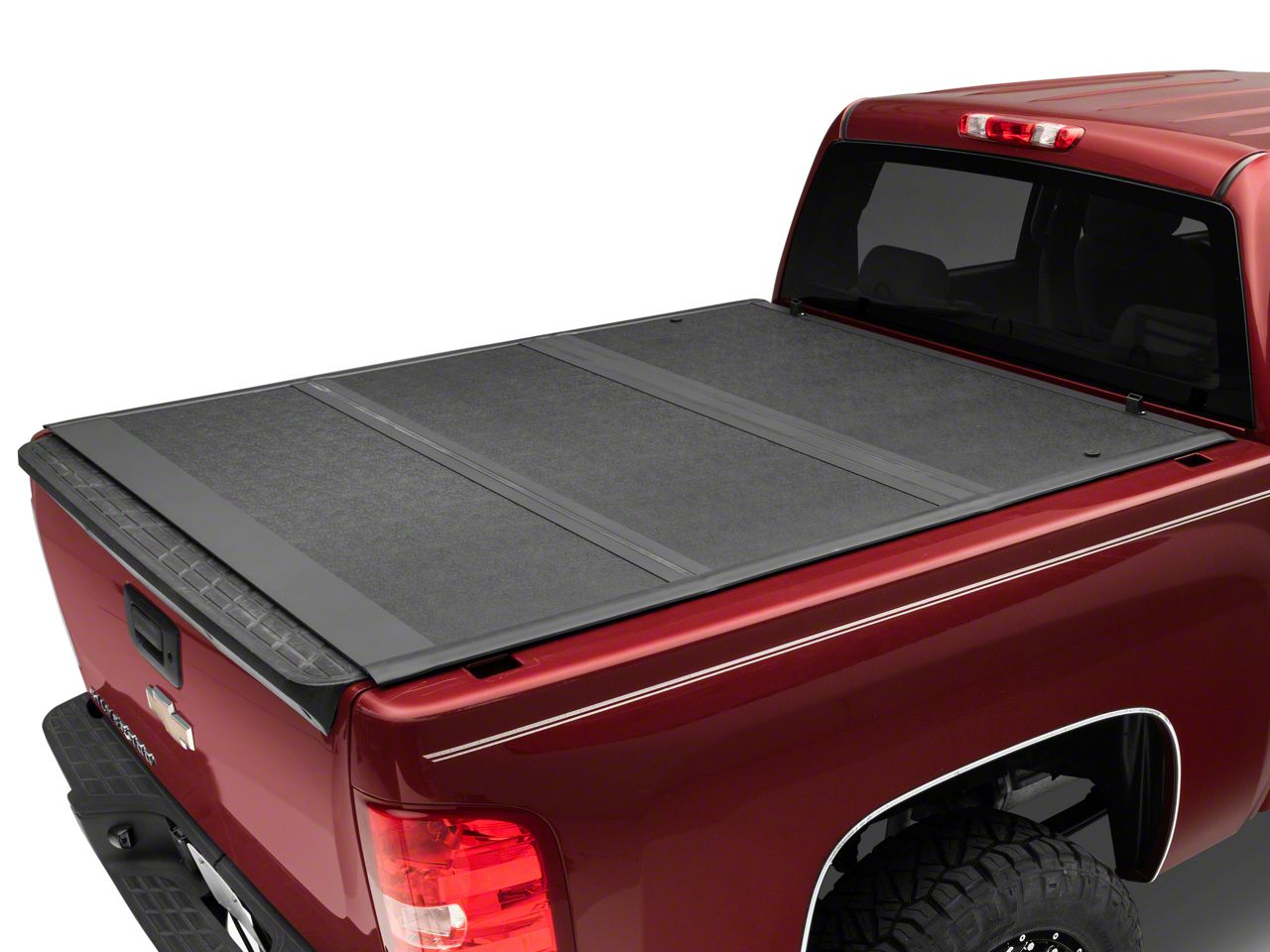 Proven Ground Silverado 1500 Low Profile Hard Tri-Fold Tonneau Cover ...