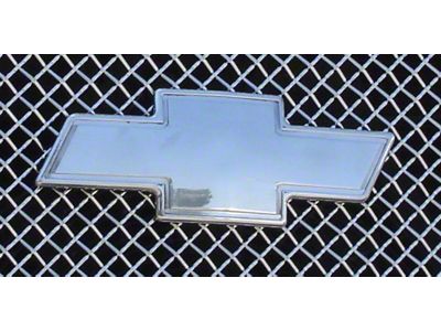 T-REX Grilles Front Billet Bowtie Emblem with Border; Polished (99-02 Silverado 1500)