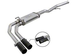 AFE Rebel Series 3 to 2.50-Inch Dual Exhaust System with Black Tips; Middle Side Exit (14-18 4.3L Silverado 1500)