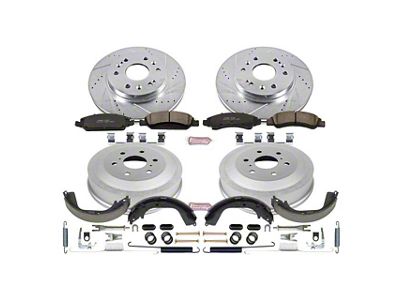 PowerStop Z23 Evolution Sport 6-Lug Brake Rotor and Pad Kit; Front and Rear (09-13 Sierra 1500 w/ Rear Drum Brakes)