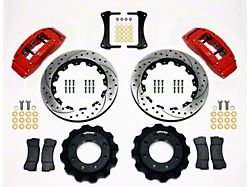 Wilwood TC6R Front Big Brake Kit with Drilled and Slotted Rotors; Red Calipers (99-18 Silverado 1500)
