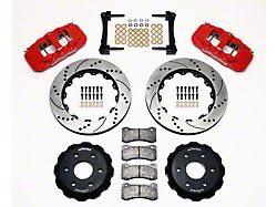 Wilwood AERO6 Front Big Brake Kit with Drilled and Slotted Rotors; Red Calipers (99-18 Silverado 1500)