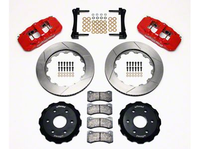 Wilwood AERO6 Front Big Brake Kit with Slotted Rotors; Red Calipers (99-18 Sierra 1500)