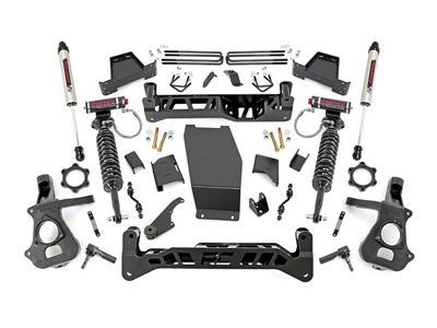 Rough Country 7-Inch Knuckle Suspension Lift Kit with Vertex Adjustable Coil-Overs and V2 Monotube Shocks (14-18 4WD Sierra 1500 w/ Stock Cast Steel Control Arms, Excluding Denali)