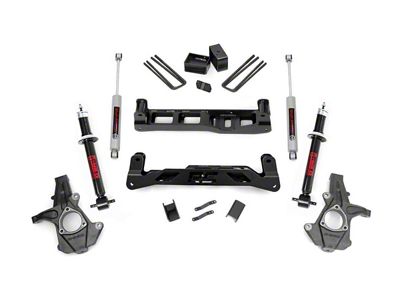 Rough Country 5-Inch Knuckle Suspension Lift Kit with Lifted Struts and Premium N3 Shocks (14-18 2WD Sierra 1500 w/ Stock Cast Steel Control Arms, Excluding Denali)
