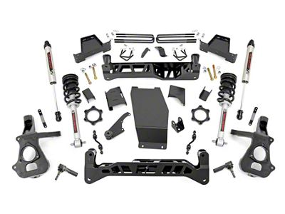 Rough Country 7-Inch Knuckle Suspension Lift Kit with Lifted Struts and Premium N3 Shocks (14-18 4WD Sierra 1500, Excluding Denali)