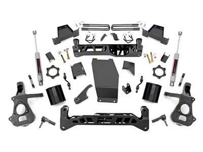Rough Country 7-Inch Knuckle Suspension Lift Kit with Premium N3 Shocks (14-18 4WD Silverado 1500)