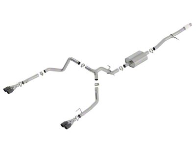Borla S-Type Dual Exhaust System with Black Chrome Tips; Rear Exit (19-23 5.3L Silverado 1500 w/ Factory Dual Exhaust)