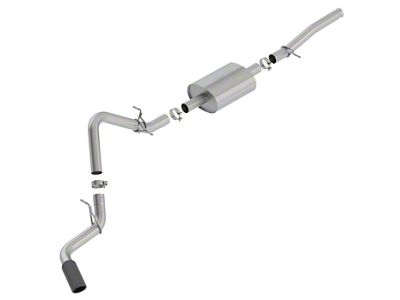 Borla S-Type Single Exhaust System with Black Chrome Tip; Side Exit (19-23 5.3L Sierra 1500)