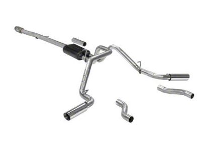 Flowmaster American Thunder Dual Exhaust System with Polished Tips; Side/Rear Exit (19-23 5.3L Silverado 1500 w/o Factory Dual Exhaust)