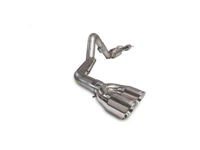 Carven Exhaust Competitor Series Single Exhaust System with Dual Polished Tips; Side Exit (10-18 5.3L Sierra 1500)
