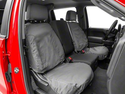 Covercraft Seat Saver Polycotton Custom Front Row Seat Covers; Charcoal (19-23 Silverado 1500 w/ Bucket Seats)