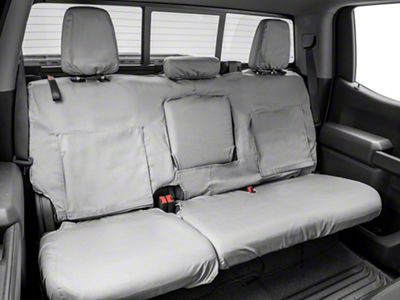 Covercraft Seat Saver Polycotton Custom Second Row Seat Cover; Gray (19-23 Silverado 1500 Double Cab, Crew Cab w/ 60/40 Split Cushion Bench Seat & Fold-Down Armrest)