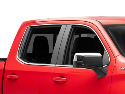 12-Piece Window Trim Package; Stainless Steel (19-23 Silverado 1500 Crew Cab)