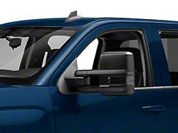 Powered Heated Towing Mirrors with Ambient Temp Sensor and Smoked LED Turn Signals; Black (14-16 Silverado 1500)