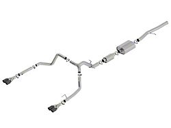 Borla S-Type Dual Exhaust System with Quad Black Chrome; Rear Exit (19-23 6.2L Sierra 1500 w/o Factory Dual Exhaust)