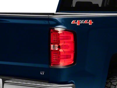Raxiom LED Tail Lights with Sequential Turn Signals; Chrome Housing; Red Lens (14-18 Silverado 1500 w/ Factory Halogen Tail Lights)