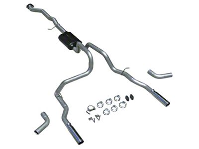 Flowmaster American Thunder Dual Exhaust System with Polished Tips; Side/Rear Exit (99-06 5.3L Silverado 1500)