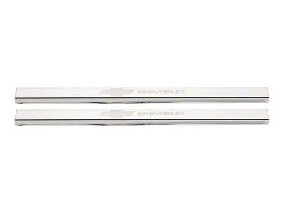 Putco Stainless Steel Door Sills with Bow Tie Etching (19-23 Silverado 1500 Regular Cab, Double Cab)