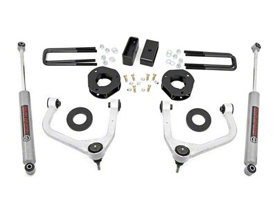 Rough Country 3.50-Inch Suspension Lift Kit with Upper Control Arms and Premium N3 Shocks (19-23 Sierra 1500 Crew Cab w/ 5.80-Foot Short Box, Excluding AT4 & Denali)