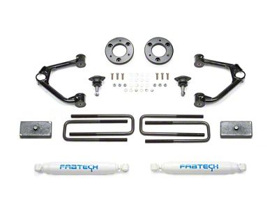 Fabtech 1.50-Inch Ball Joint Upper Control Arm Lift Kit with Performance Shocks (19-23 Sierra 1500 AT4, Excluding Diesel)