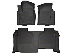 Husky Liners WeatherBeater Front and Second Seat Floor Liners; Black (19-23 Sierra 1500 Double Cab)