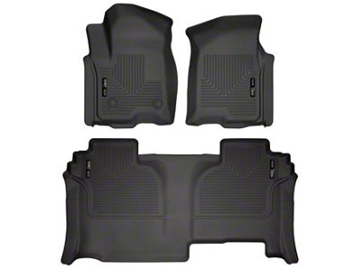 Husky Liners WeatherBeater Front and Second Seat Floor Liners; Black (19-23 Silverado 1500 Double Cab)