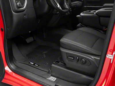 X-Act Contour Front and Second Seat Floor Liners; Black (19-23 Silverado 1500 Crew Cab w/ Rear Underseat Storage)