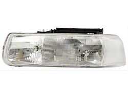 CAPA Replacement Halogen Headlight; Chrome Housing; Clear Lens; Driver Side (99-02 Silverado 1500)